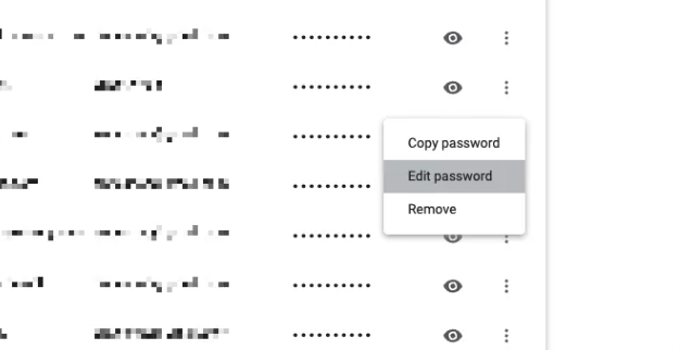 edit a chrome password