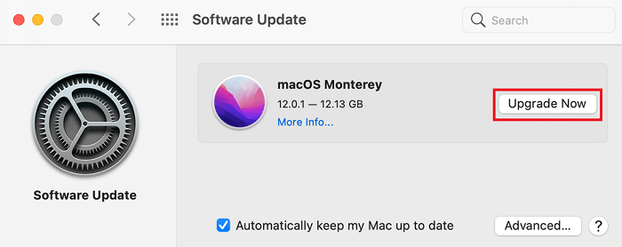 Software Update mac - upgrade now