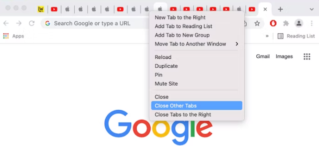 Close Unnecessary Browser Tabs in mac