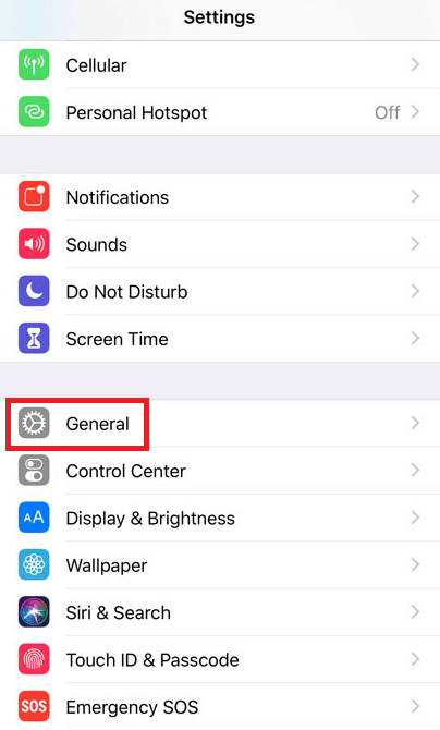 General settings on your iPhone