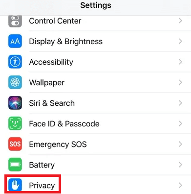 iPhone - Privacy Setting