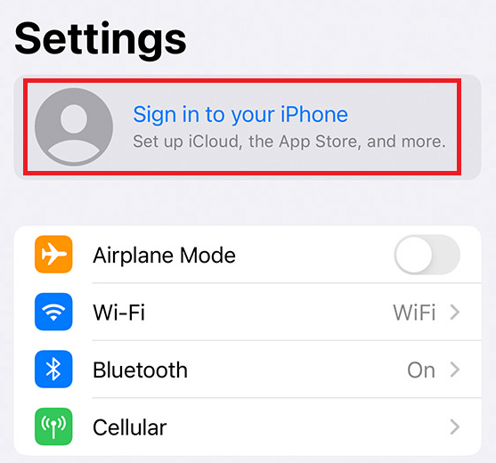 Sign in to your iPhone