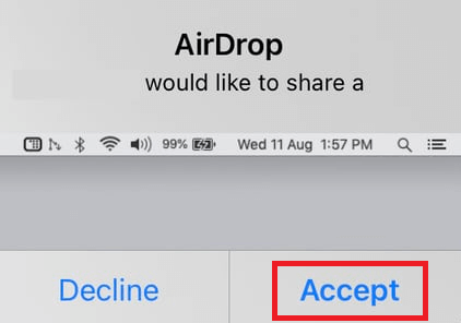 Accept the Airdop Request