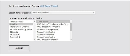 AMD- search for driver