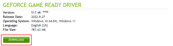Download the driver for NVIDIA