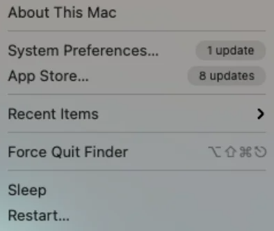 Restart the mac