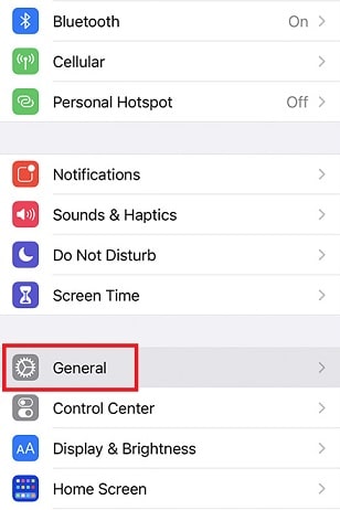 Open the Settings of your iphone