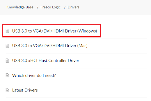 USB 3.0 to VGA,DVI,HDMI Driver (Windows)