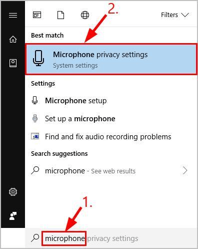 Microphone privacy settings