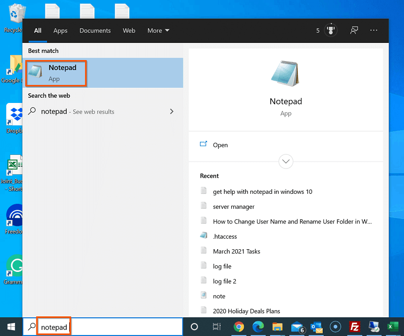 Search Notepad