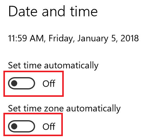 Set time zone automatically