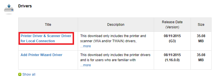 Download Printer Driver