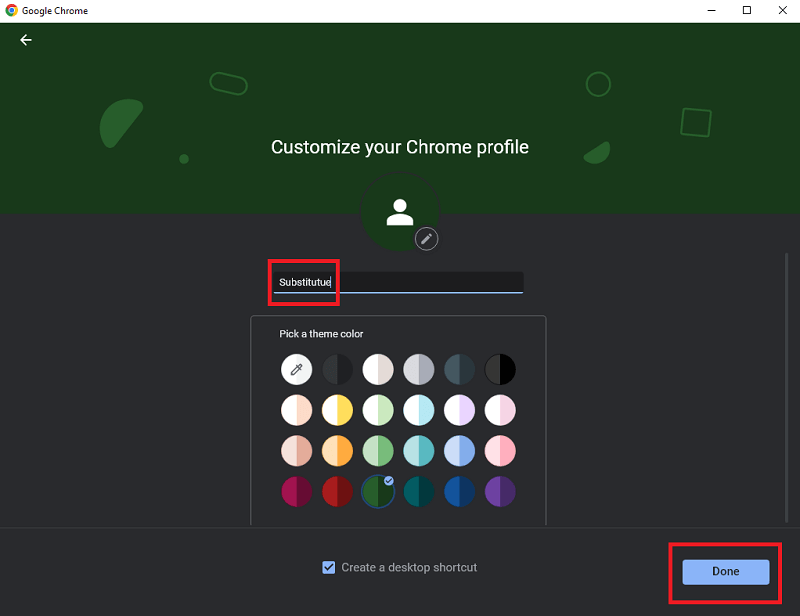 Rename profile and customize