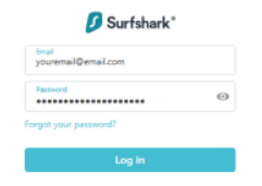 Enter your Surfshark account credentials