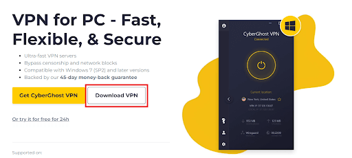 CyberGhost VPN free download and install