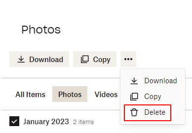 Select Delete from the menu