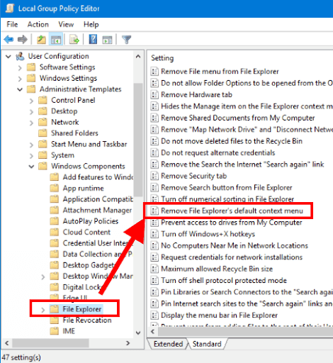 Remove Windows Explorer’s default context menu