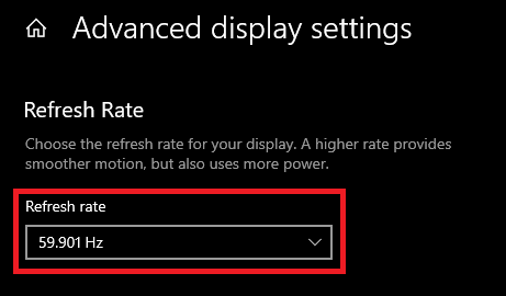 change the Refresh Rate