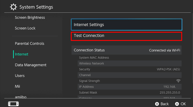 System Setting - Test Connection