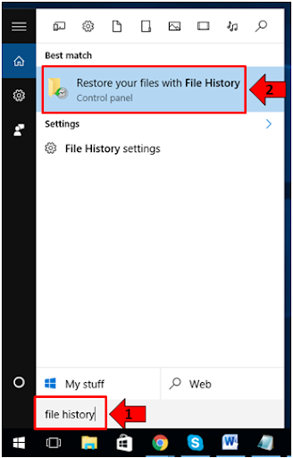 Restore your files from File History