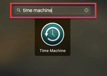 Launchpad to access the Time Machine