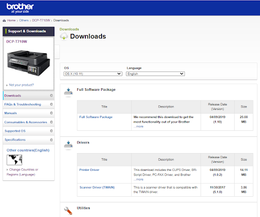 Download the Latest DCP T710W Driver