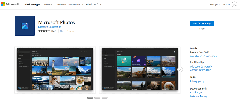 Microsoft Photos app download