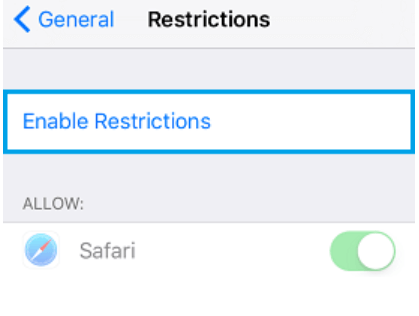 Select the Enable Restriction option