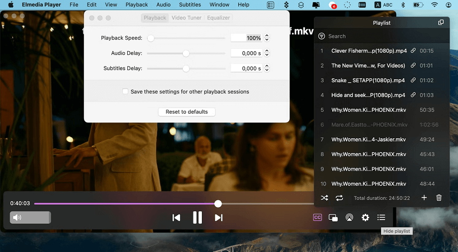 elmedia video player fastforward