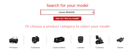 search product name Canon MG2500