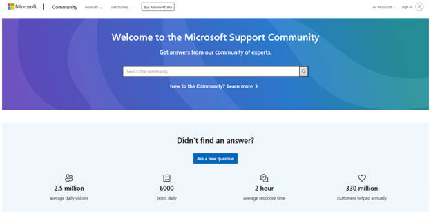 Get help through the Microsoft Support Website