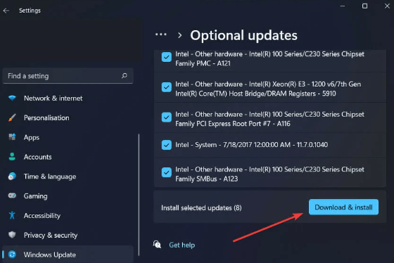 Select Driver Updates - Download and install