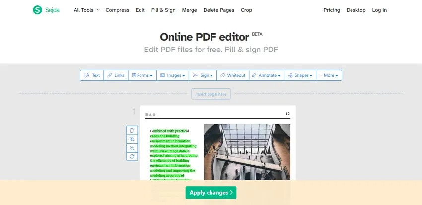 sejda PDF Editor Online