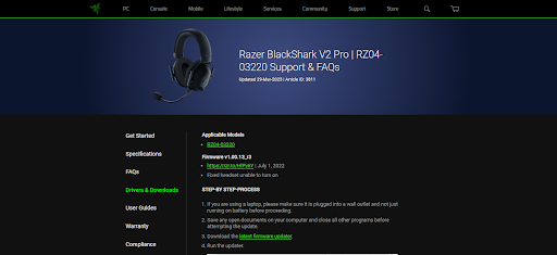 download the latest razer headset driver