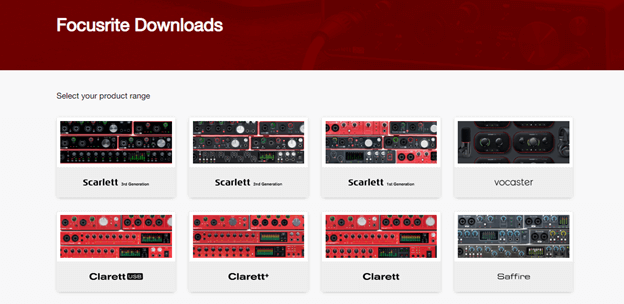 Focusrite Downloads -Click on your Device