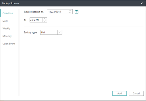 Scheduled backup Easeus