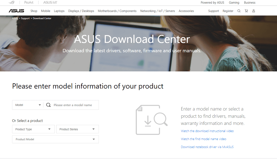 Enter Asus Model Information