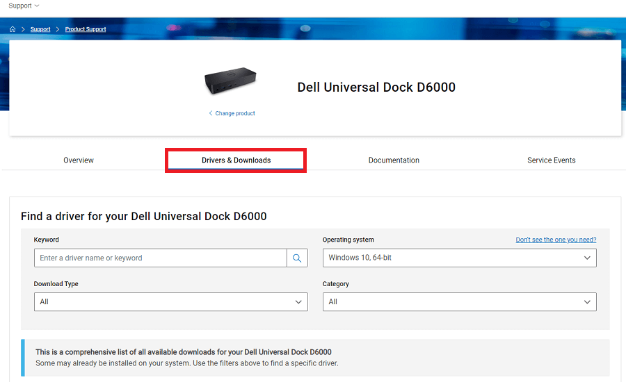 Dell Universal Dock 6000 Driver