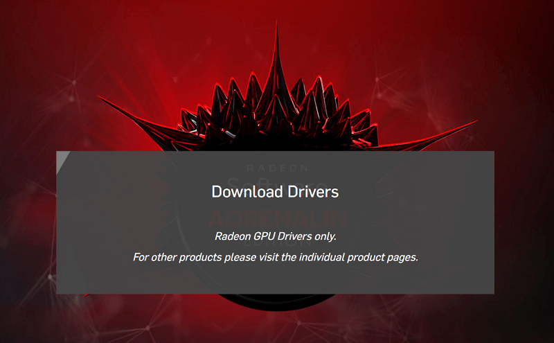 Saphire Radeon GPU Driver - Click on Download