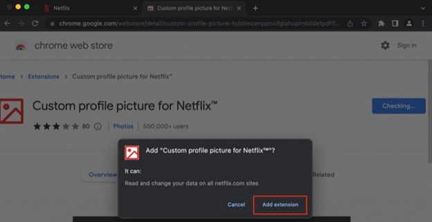 Netflix Profile Picture extension