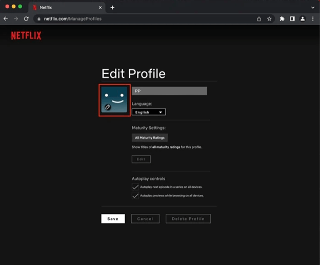 Set your Netflix profile picture