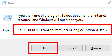 Open Google chrome folder from run box