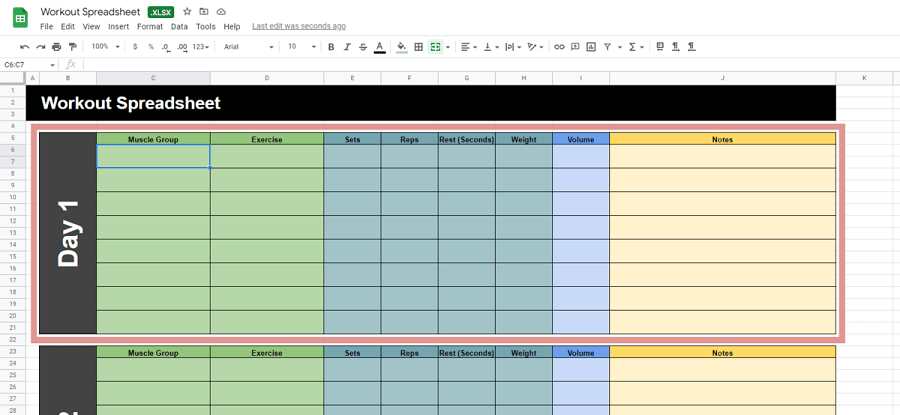 Progressive Overload Training Template