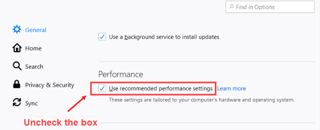Use the recommended performance settings