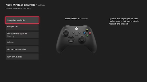 Xbox Wireless Controller - No Update Available