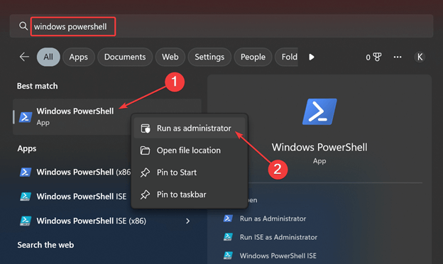 Windows PowerShell (run as admin)