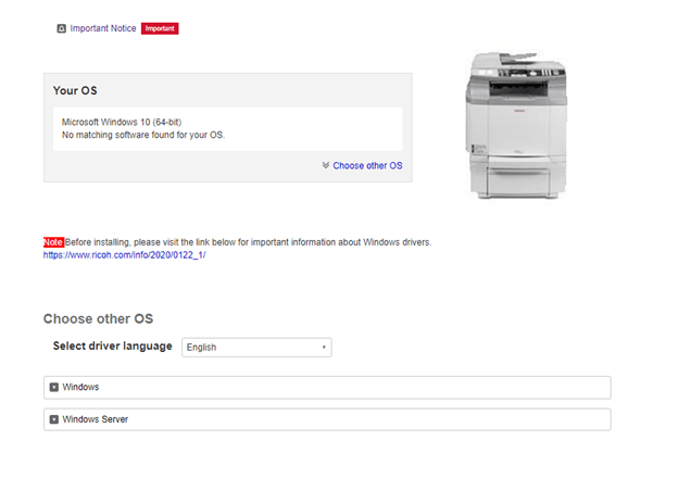 download Ricoh SP 210 driver from official site