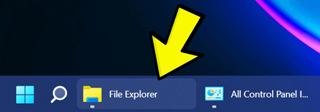 right-click on the File Explorer icon on taskbar