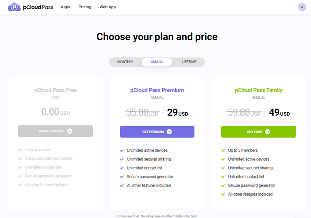 pCloud -Annual Plan