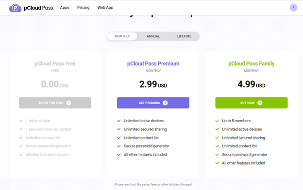 pCloud -Monthly Plan